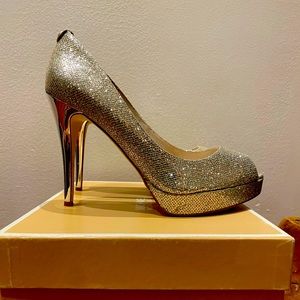 Women’s Michael Kors York Platform Heel | Size 10 | Silver | Glitter
